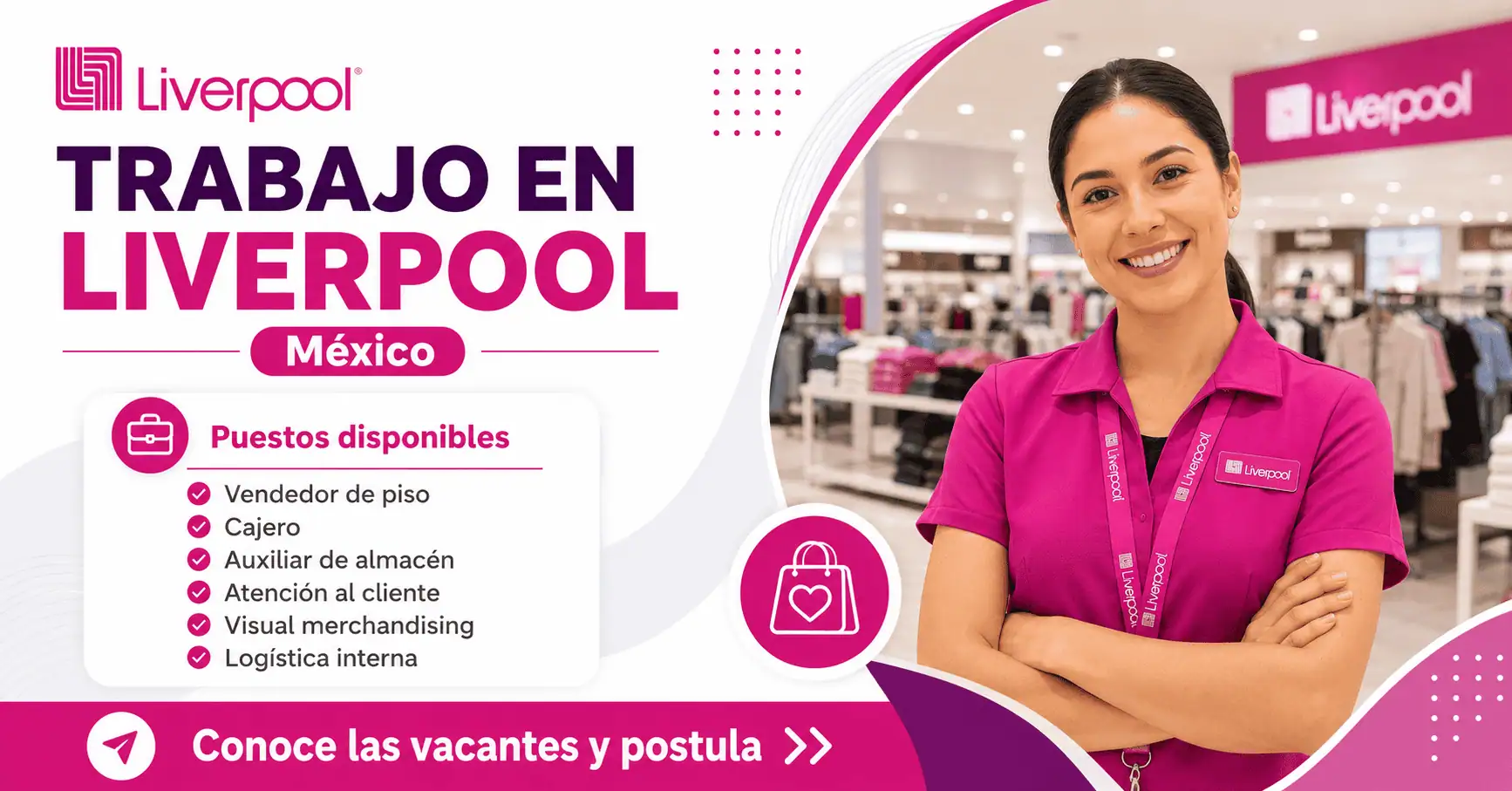 Trabajo en Liverpool México para tienda y logística