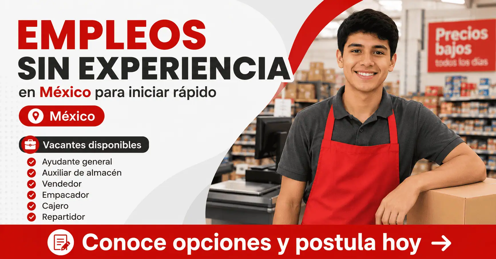 Empleos sin experiencia en México para iniciar rápido