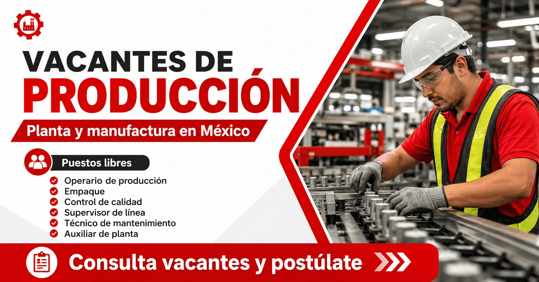Vacantes de producción en México para planta