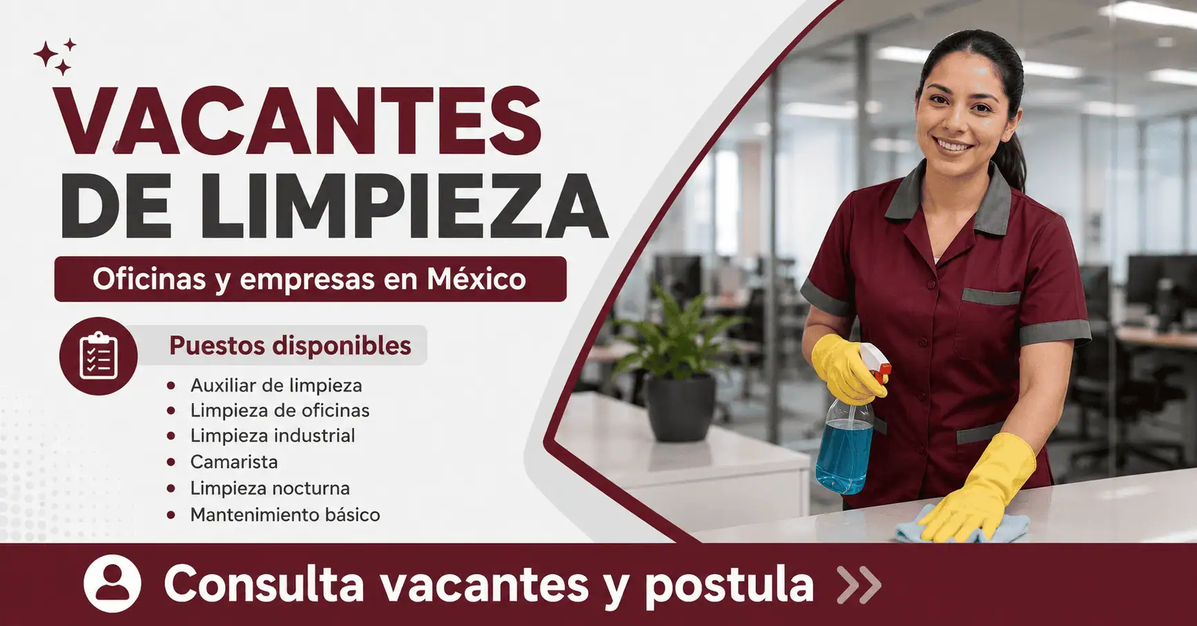 Vacantes de limpieza en México para oficinas y empresas