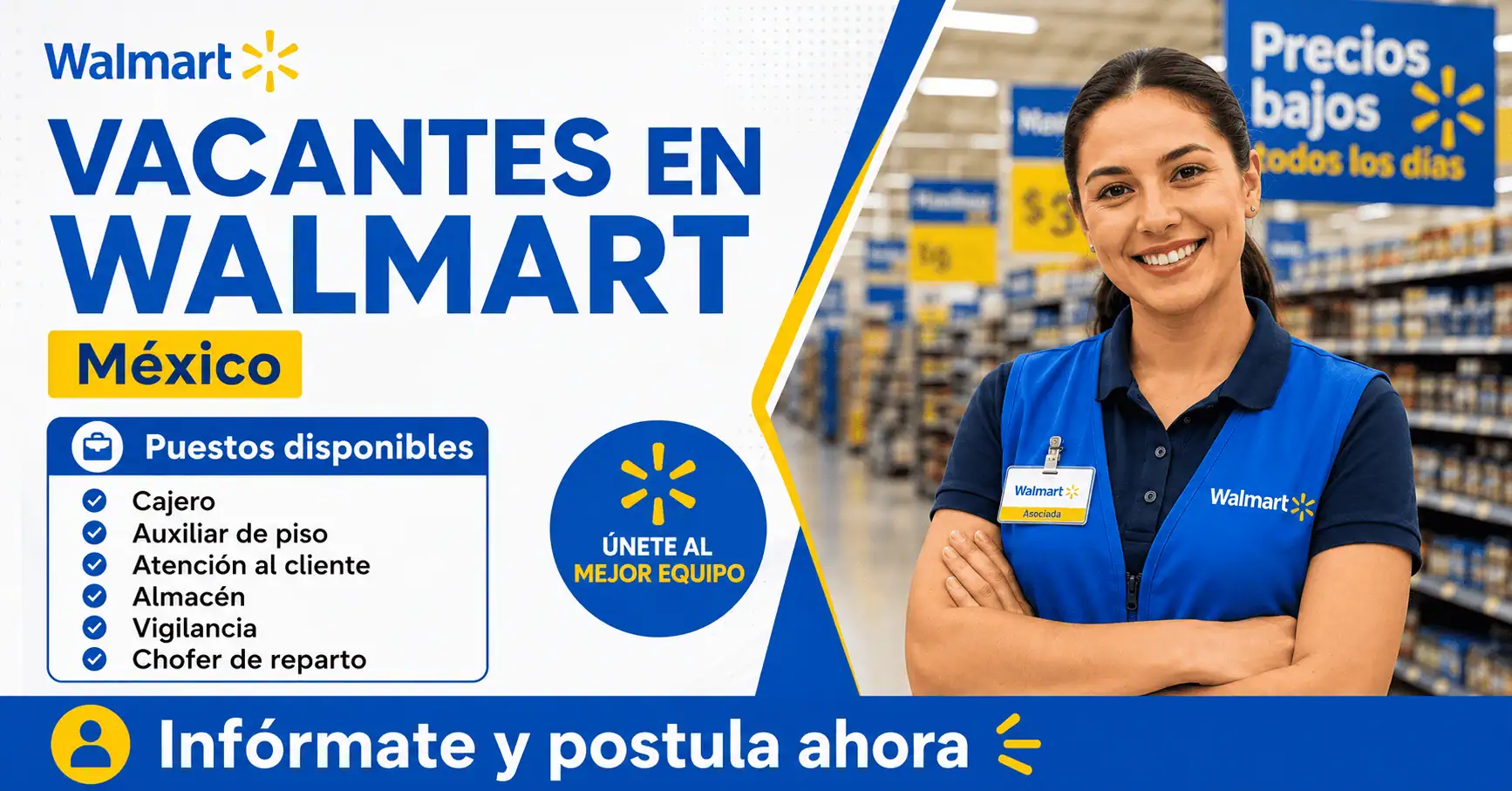 Vacantes en Walmart México para tienda y almacén